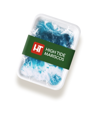 Empaque conceptual de High Tide Mariscos